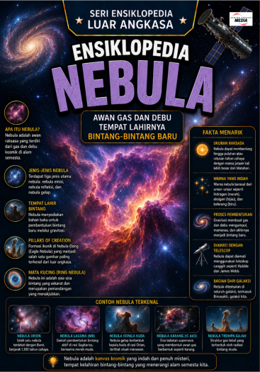 Ensiklopedia Nebula: Awan Gas dan Debu Tempat Lahirnya Bintang-Bintang Baru